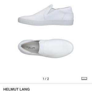 Helmut Lang men white sneakers leather slip on